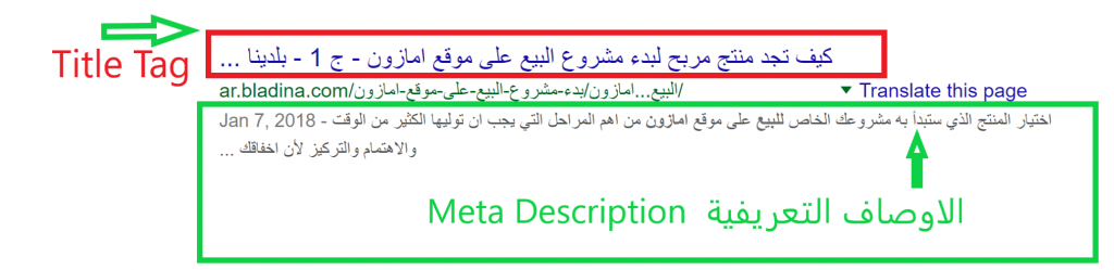 الاوصاف التعريفية و ووسم العنوان لتحسين ظور الموقع على محركات البحث - سيو